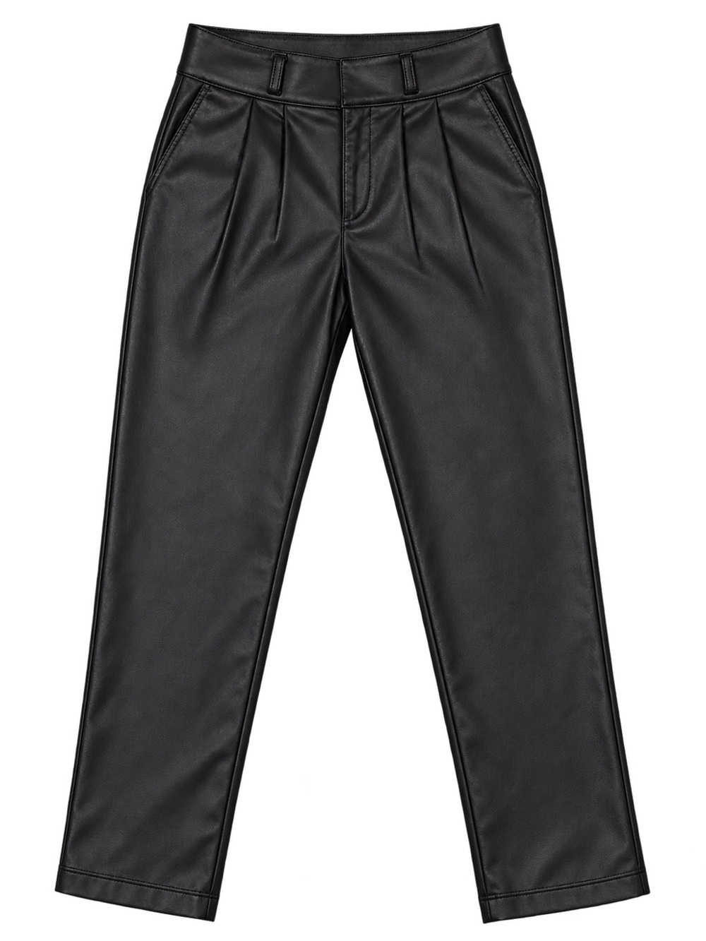Kut from the Kloth Black Faux Leather Pleated Pants Size 4